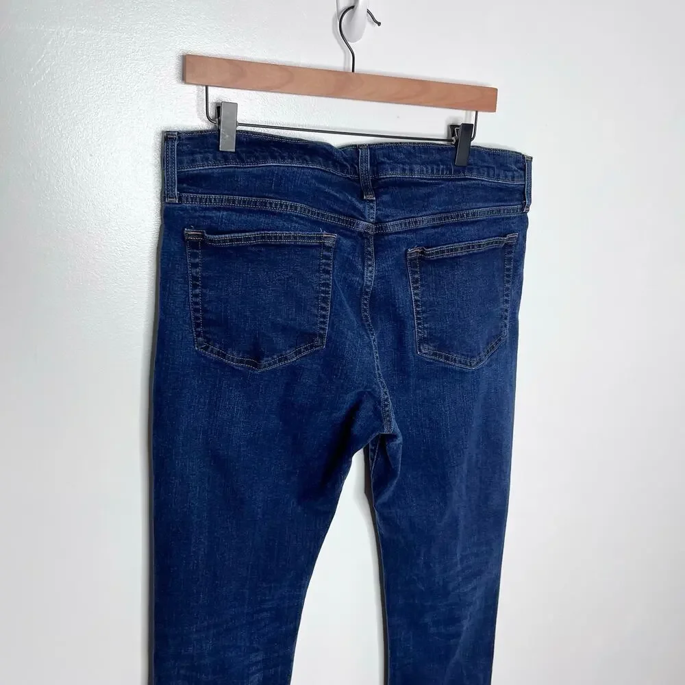 J.Crew Flex Slim Jeans Mens 35x34 Dark Wash Stretch Denim Cotton